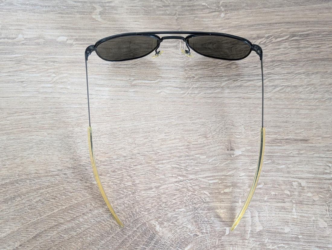 Vintage Randolph Eng. USA Black Pilot Sunglasses 5 1/2 original