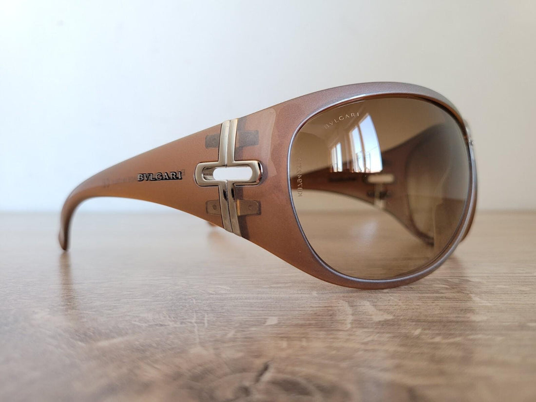 BVLGARI 8040 945/13 Brown Gradient Oversized Sunglasses - Authentic - MINT Size: 70-13 120 made in Italy