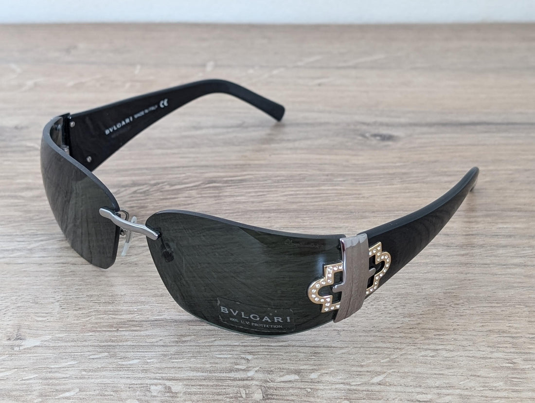 BVLGARI 655-B Rimless Sunglasses Made in Italy - 2000's - NOS - RARE