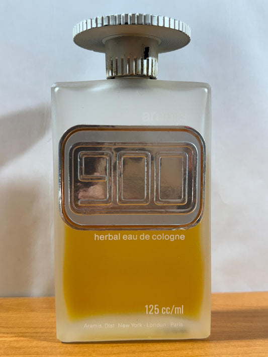 Vintage Aramis 900 Herbal Eau de Cologne, Frosted Bottle (75% Full)