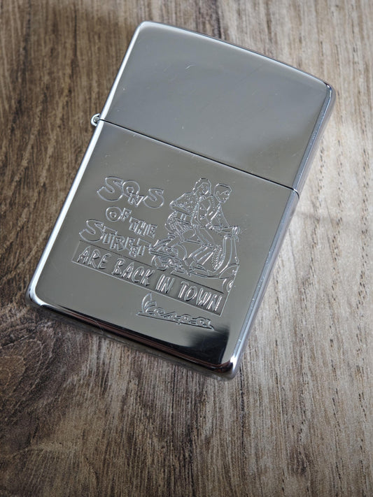 1995 Zippo Vespa Lighter "Sons Of The Street Are Back In Town'' - Bradford. PA. Made in USA - RARE