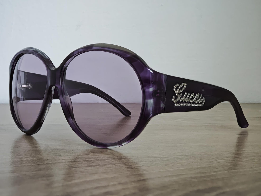 GUCCI GG 2927/S/STRASS Purple Oversized Sunglasses Made in Italy - c. 2000s