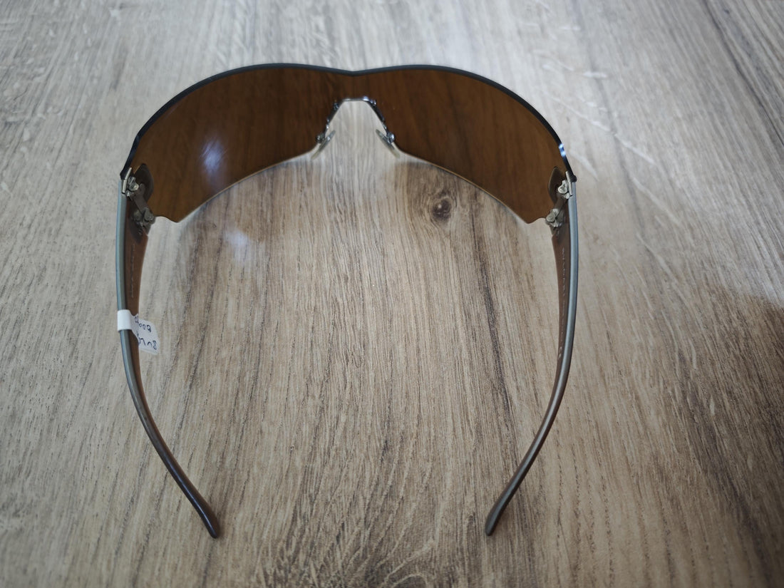 BVLGARI 6006-B Rimless Shield Mask Sunglasses Made in Italy - NOS