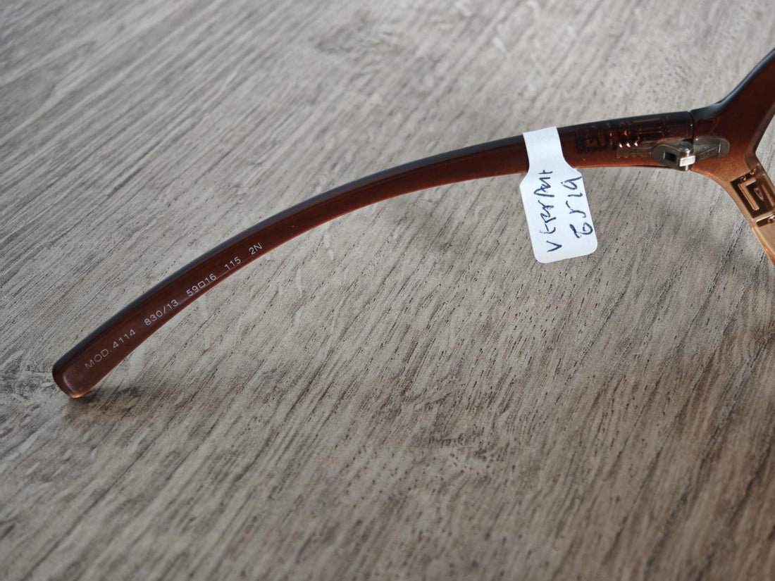 VERSACE 4114 Women's Oversized Greek Key Sunglasses Made in Italy - NOS - c. 2000's