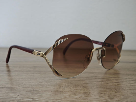 Vintage Christian Dior Sunglasses – 1980s Rimless Gradient Brown, Austria