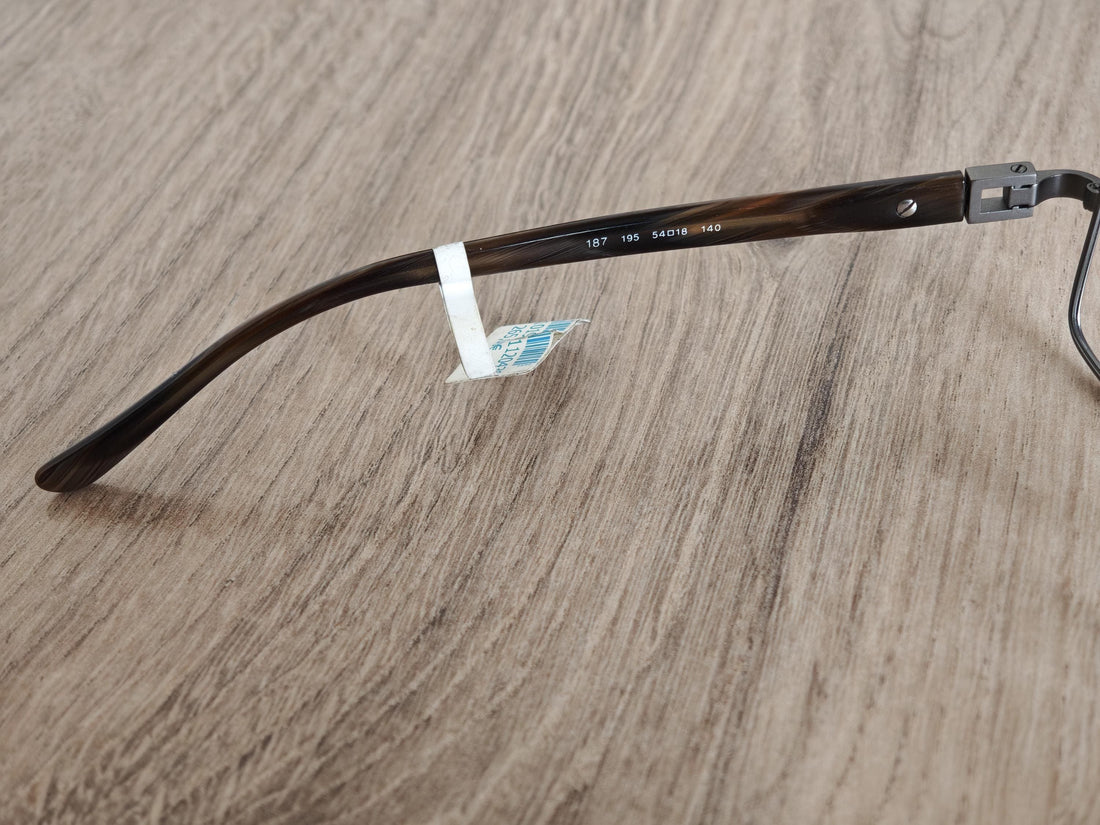 BVLGARI 187 195 Men's Matte Silver Eyeglasses Frames - Rectangular Full Rim 54-18 140 mm