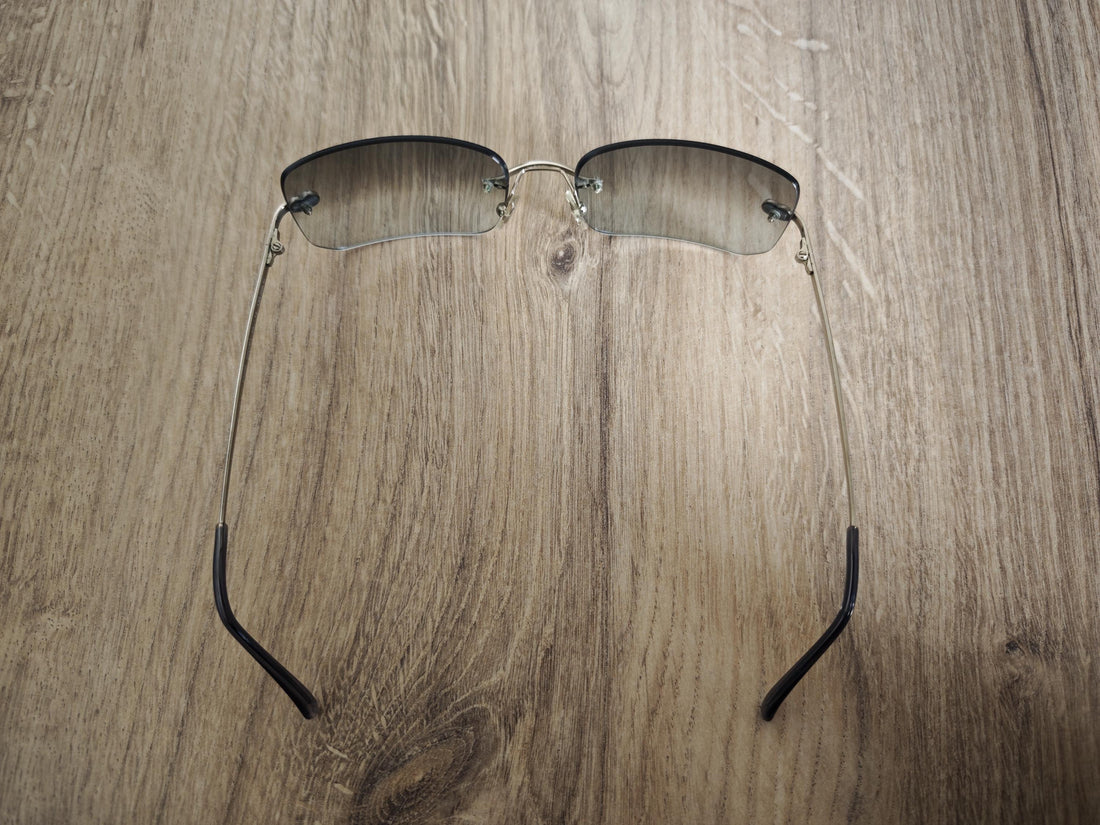 Vintage ESCADA E1298 Rimless Sunglasses Made in France - Gray Gradient