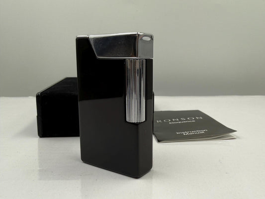 Ronson Eloquence Work Of Art 26 Petrol Lighter Black Finish