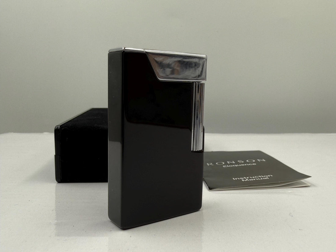 Ronson Eloquence Work Of Art 26 Petrol Lighter Black Finish