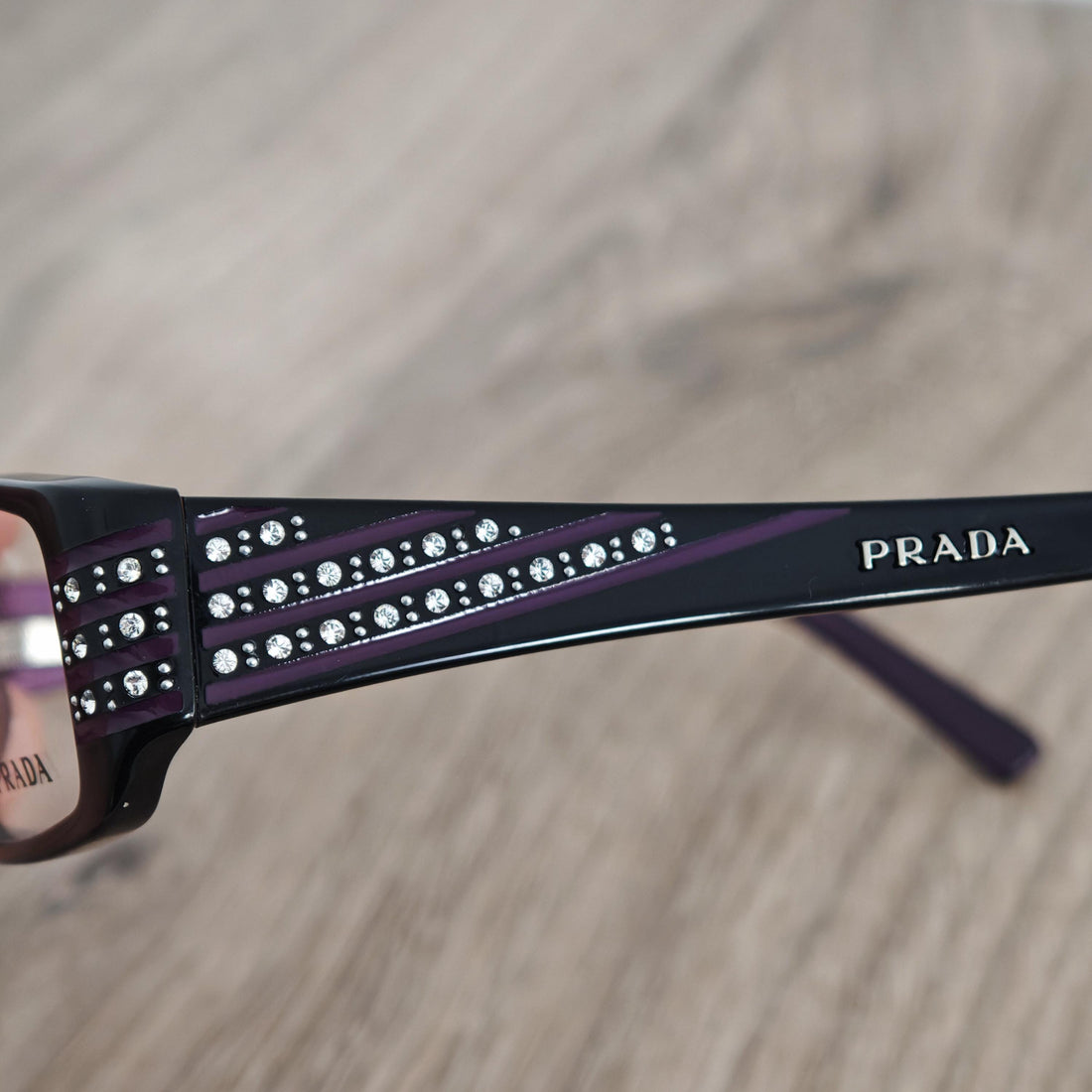 PRADA VPR 07L Women's Eyeglasses Frames with Rhinestones Made in Italy - NOS