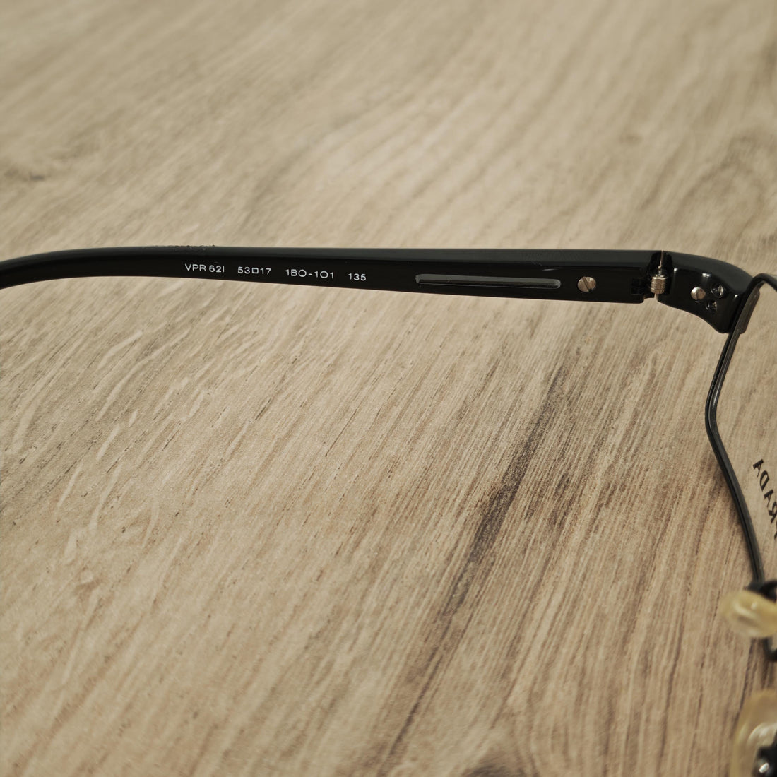 PRADA VPR 62I Mens Black Eyeglasses Frames, Full Rim Metal x Acetate - NOS