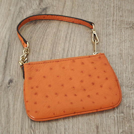Michael Kors Ostrich Leather Mini Hand Bag