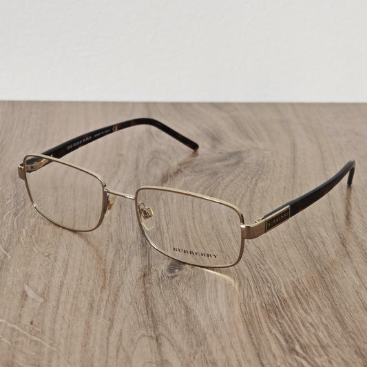 Burberry B 1046 Mens Gold x Tortoise Eyeglasses Frames - NOS