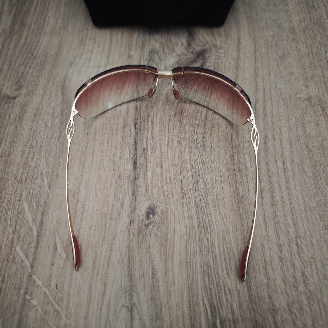 Smith TLT Optics STUDIO Shiny Gold Rimless Sunglasses - NOS - Y2K
