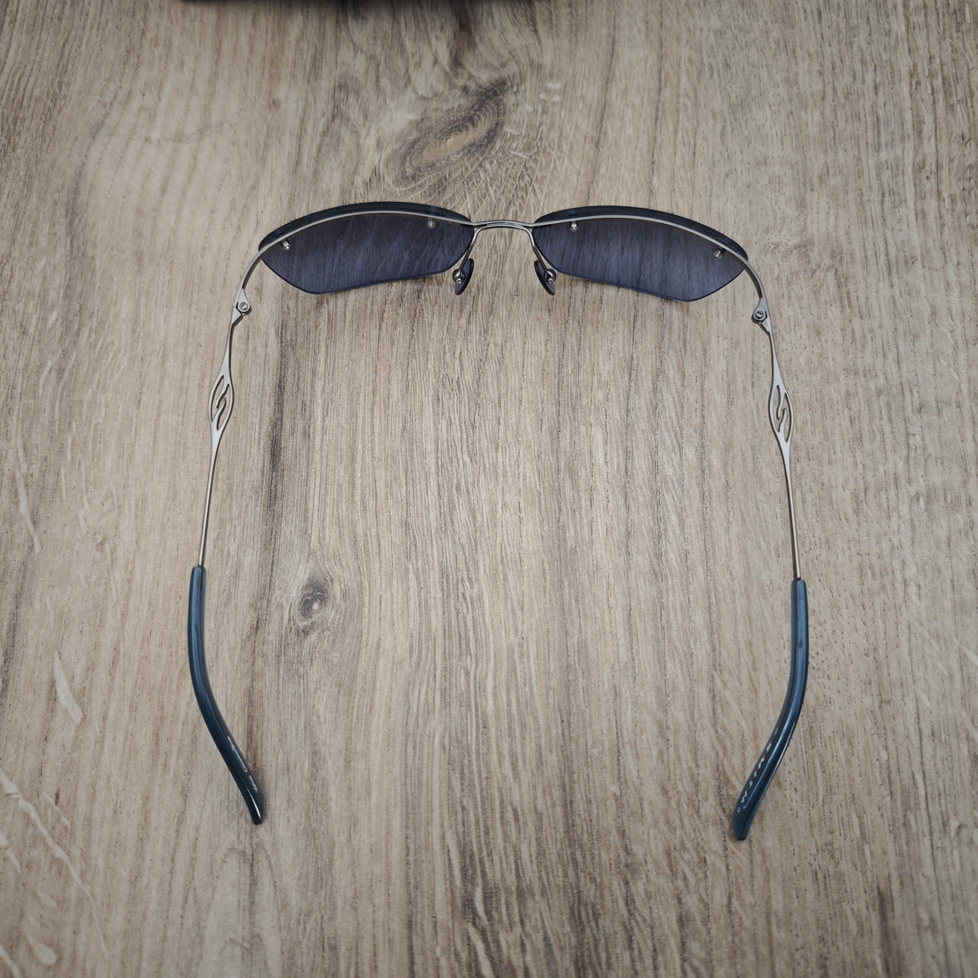 Smith Optics VIRTUE Chrome Blue Rimless Sunglasses - NOS - Y2K