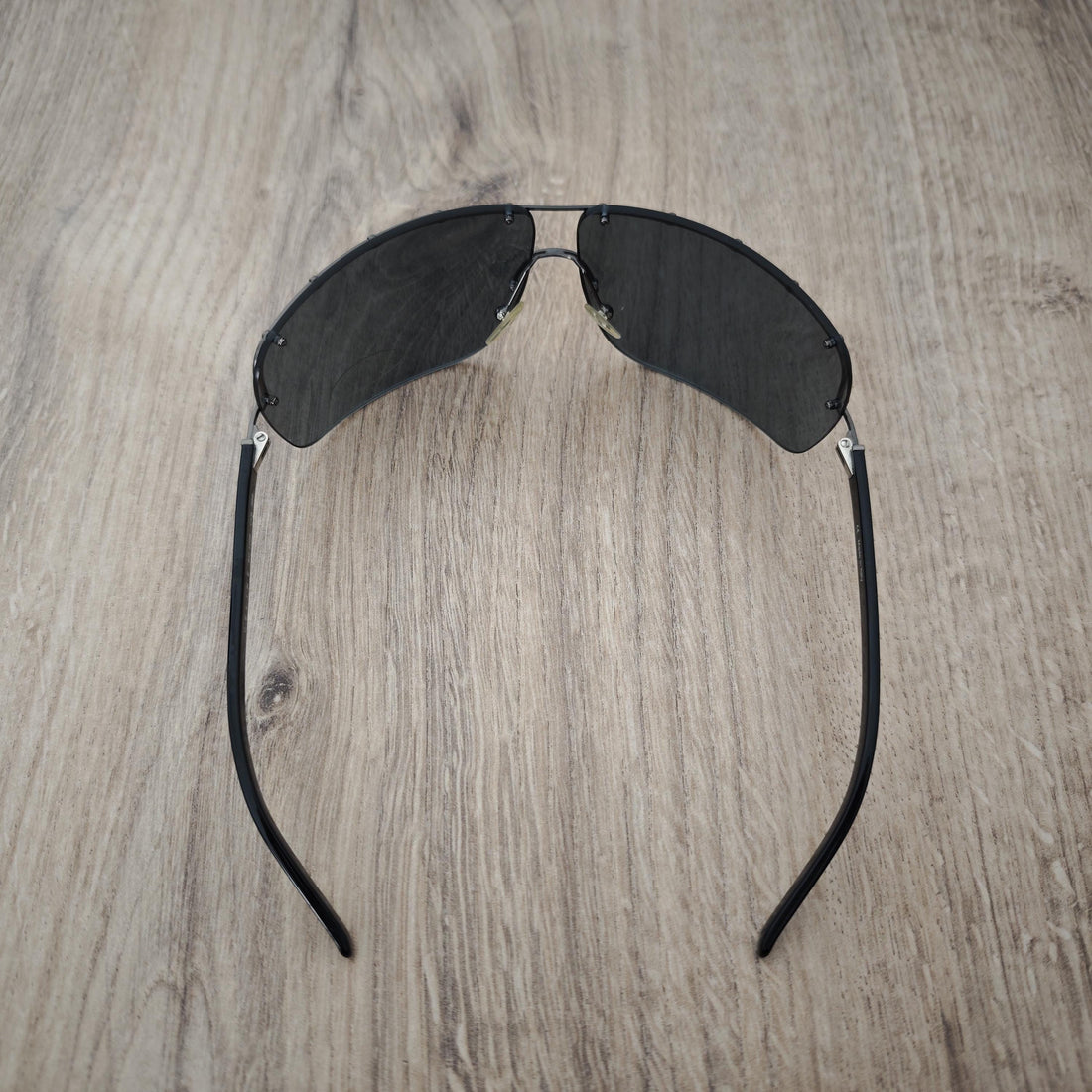 CELINE Paris SC 1208 Rimless Sunglasses - Oversized Wrap Around Shield - NOS - Y2K