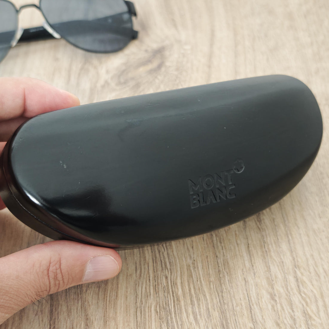 Montblanc MB0064S Black x Blue Pilot Sunglasses - MINT