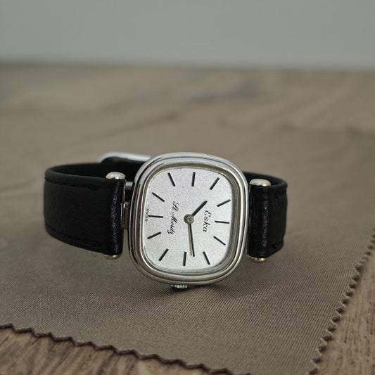 Vintage Eska St. Moritz Ladies White Gold Plated Watch - Mechanical Manual Wind for Ladies