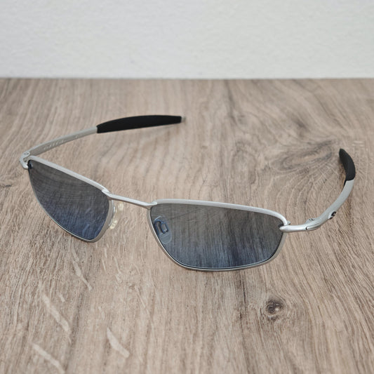 Vintage Smith Optics Midway Sunglasses – Matte Silver Blue Full Rim Metal (Made in Italy)