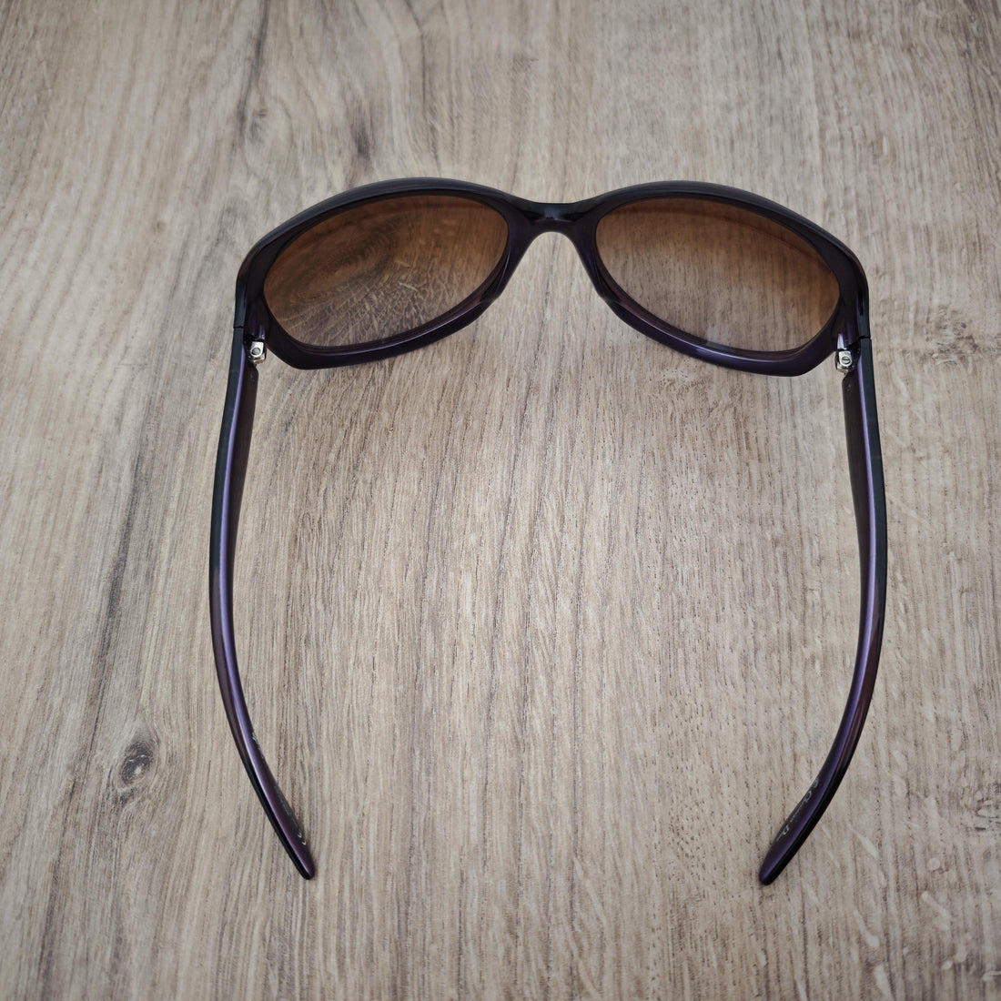 Christian Dior Glossy 1 Women's Oversized Sunglasses - Purple x Gradient Brown - c. 2000's