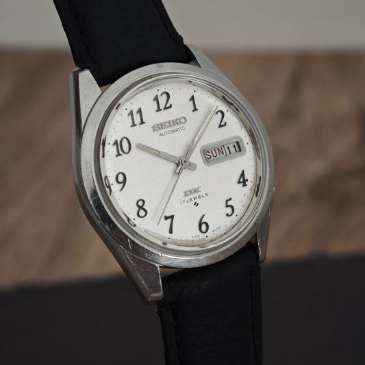 Seiko Automatic DX 6106-8009 Rare Arabic Numerals Watch - Linen Dial - Serviced Vintage c. 1969