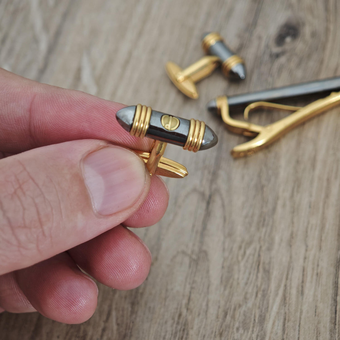 Vintage Dunhill Cufflinks & Tie Clip Made in Germany
