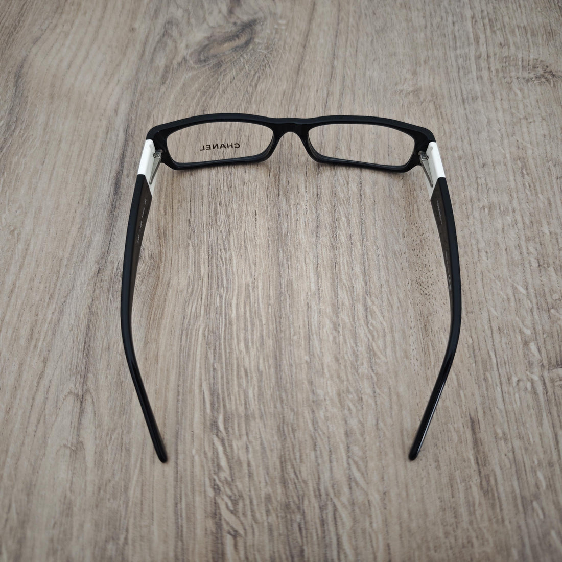 Authentic CHANEL 3137 Eyeglasses Frames - Black x White Full Rim Acetate - NOS