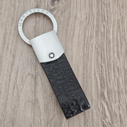 Montblanc Westside Key Fob Loop - Steel & Leather Keyring / Keychain - Made in Germany