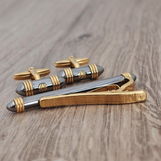 Vintage Dunhill Cufflinks & Tie Clip Made in Germany