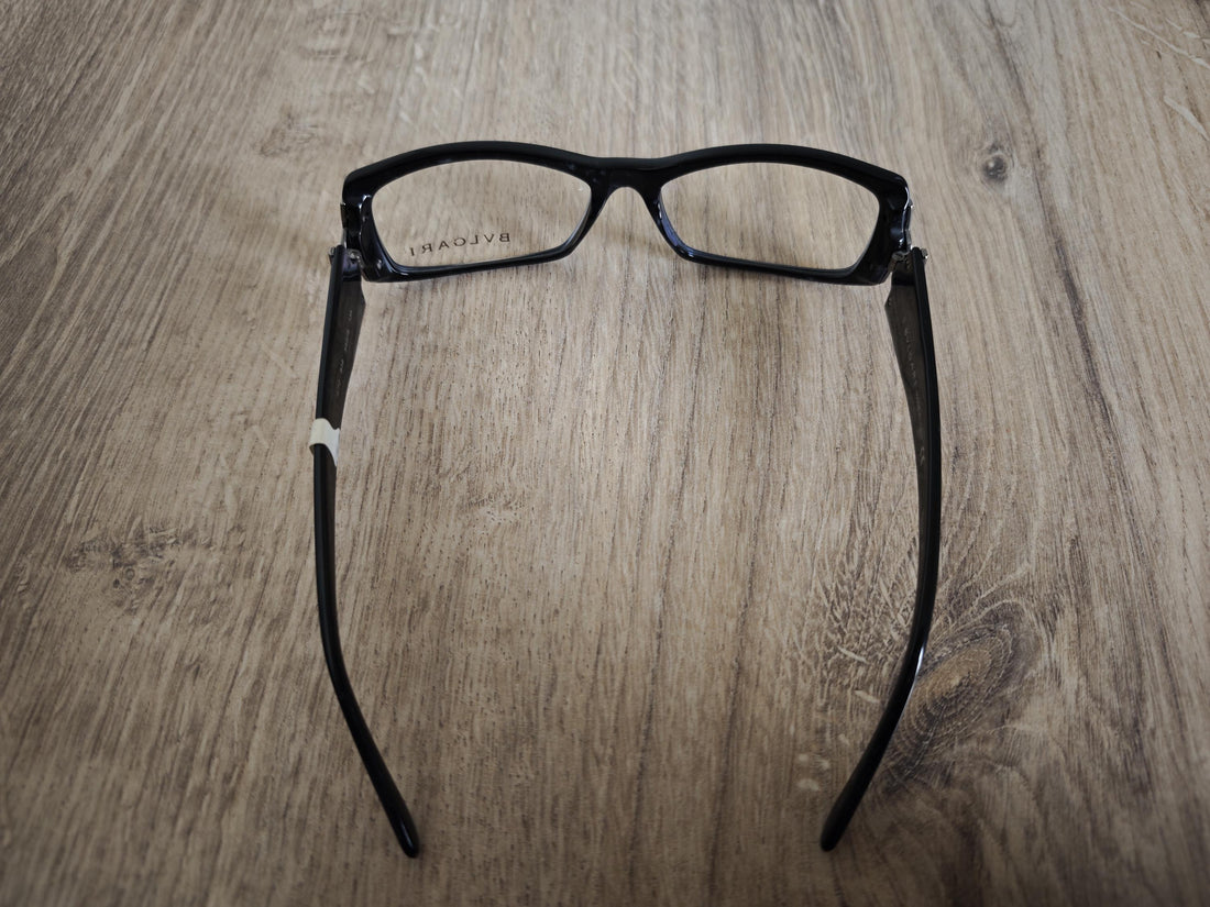 BVLGARI 472 Black Marble Full Rim Eyeglasses Frames Made in Italy - NOS