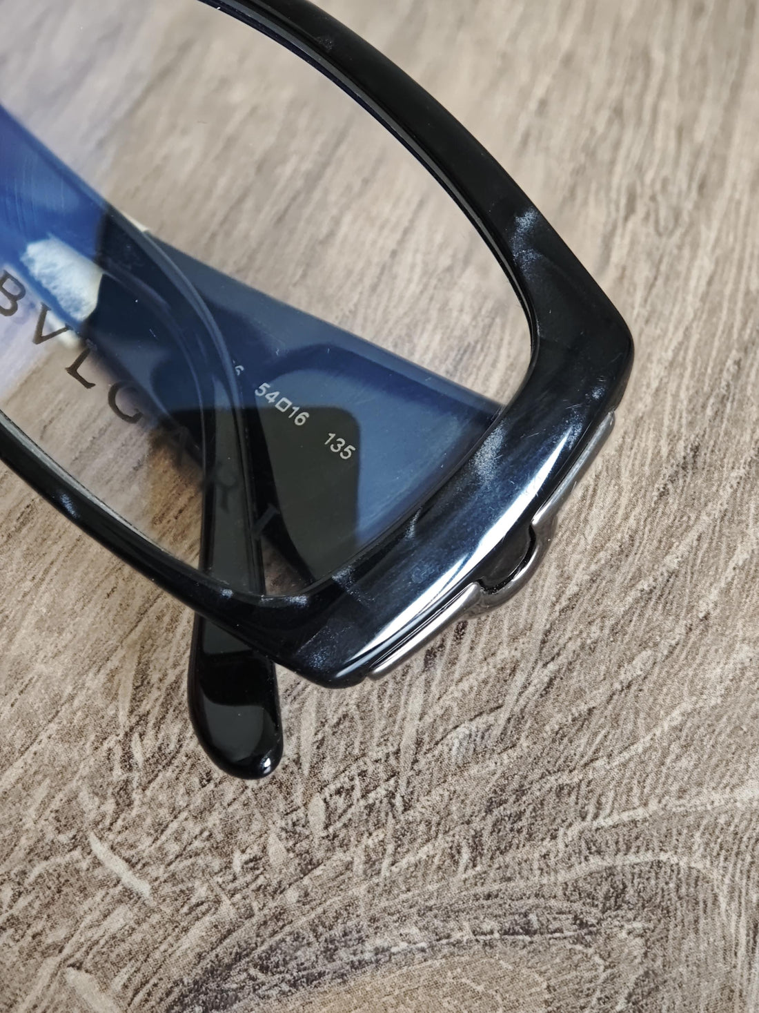 BVLGARI 472 Black Marble Full Rim Eyeglasses Frames Made in Italy - NOS