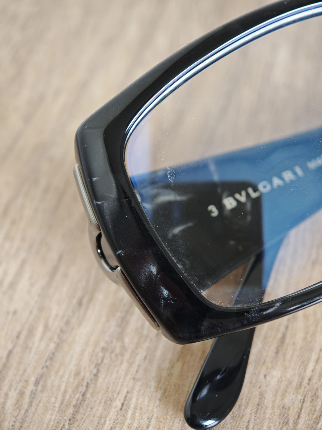 BVLGARI 472 Black Marble Full Rim Eyeglasses Frames Made in Italy - NOS