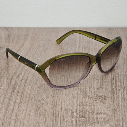 VERSACE Mod. 4186 Women's Green Gradient Sunglasses Made in Italy