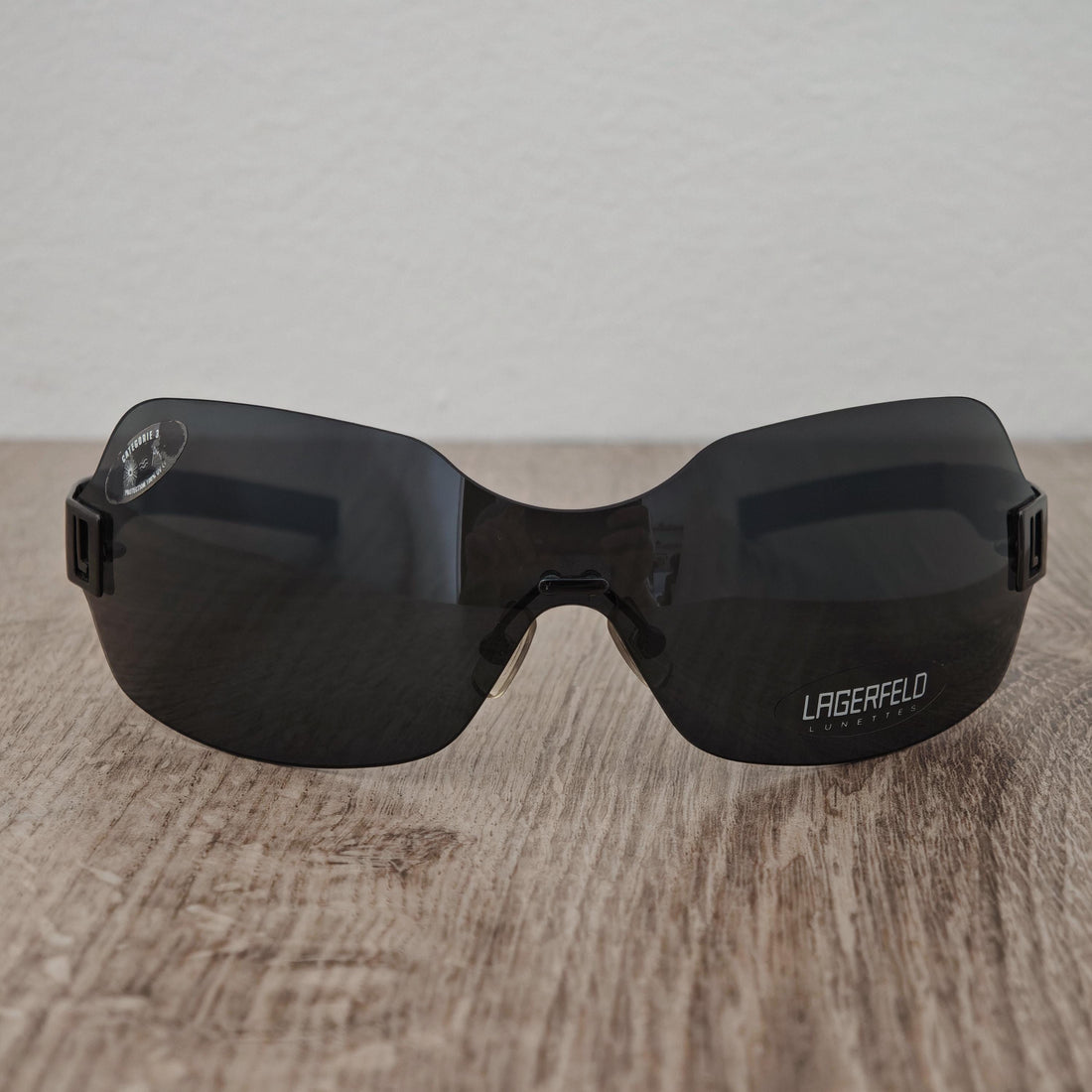Karl Lagerfeld 4529 Rimless Shield Mask Sunglasses - Vintage c. 1990's - 2000's - RARE