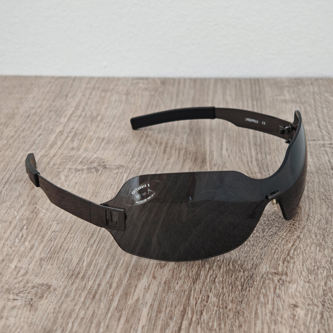 Karl Lagerfeld 4529 Rimless Shield Mask Sunglasses - Vintage c. 1990's - 2000's - RARE