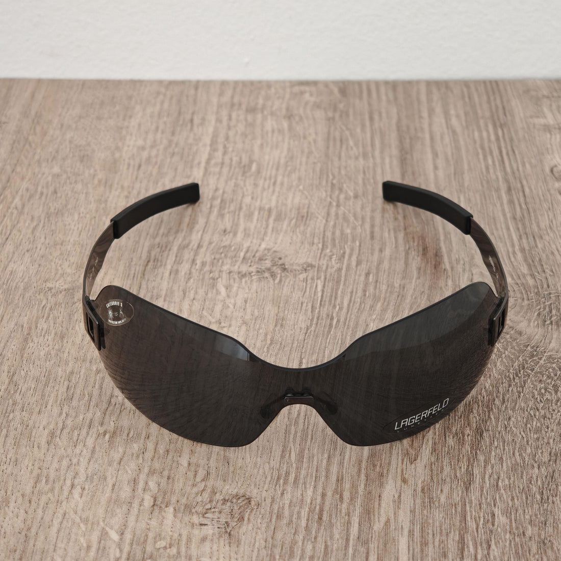Karl Lagerfeld 4529 Rimless Shield Mask Sunglasses - Vintage c. 1990's - 2000's - RARE