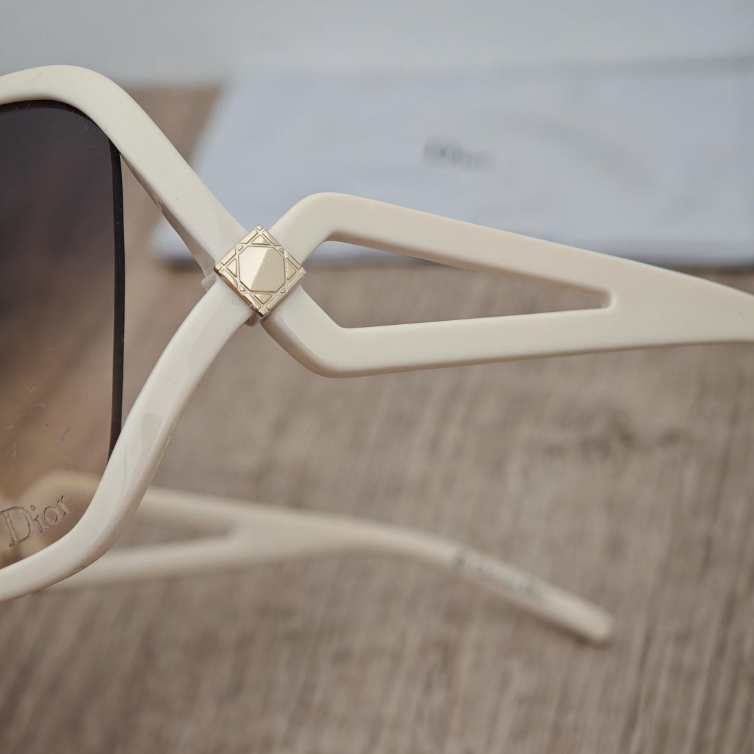 Christian Dior Madrague Women's Oversized Sunglasses - Cream White Gradient Acetate - c. 2000s