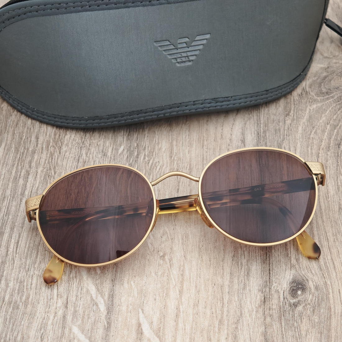 Giorgio Armani 643 Round Sunglasses Made in Italy - Vintage c. 1990's